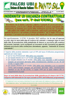 IL PUNTO SU NUM.13/2011 - INDENNITÀ DI VACANZA CONTRATTUALE